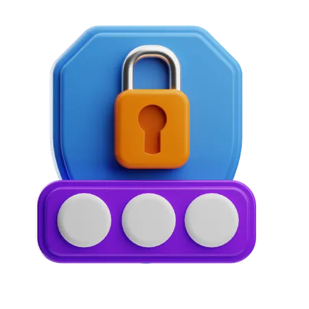 Mot de passe Shield Internet Security  3D Icon