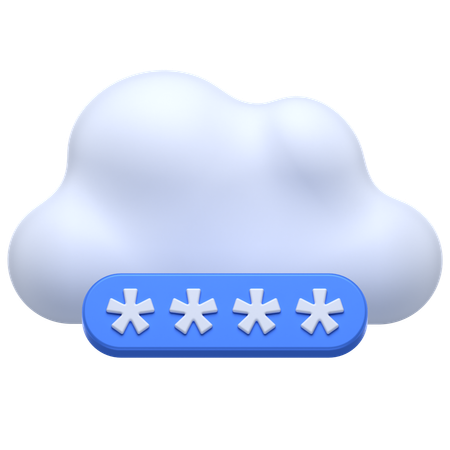 Mot de passe de sécurité cloud  3D Icon