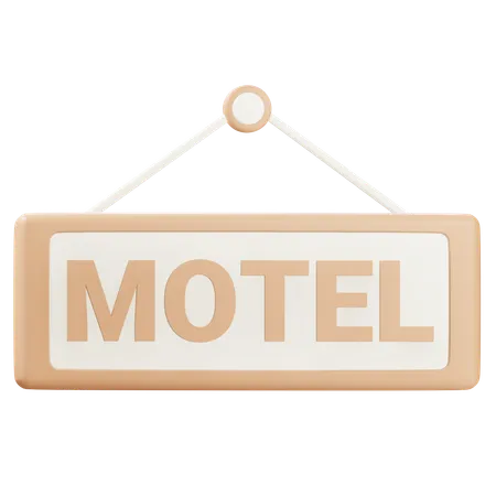 3 D Motel Sign With Alpha Background 3D Icon