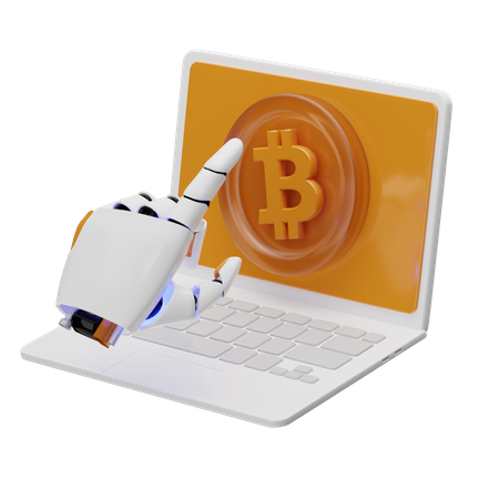 Moteur d'apprentissage des données Bitcoin  3D Icon