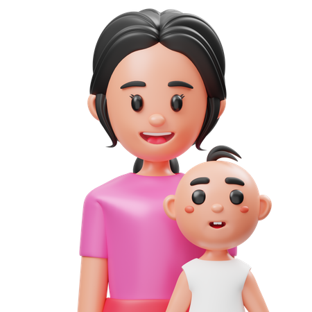 Mother And Son  3D Icon