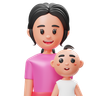 3d mother and son logo