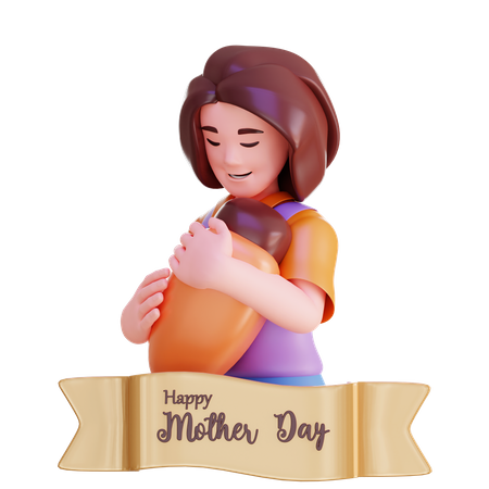 Mother Holding A Baby  3D Icon