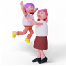 free 3d mother holding girl 