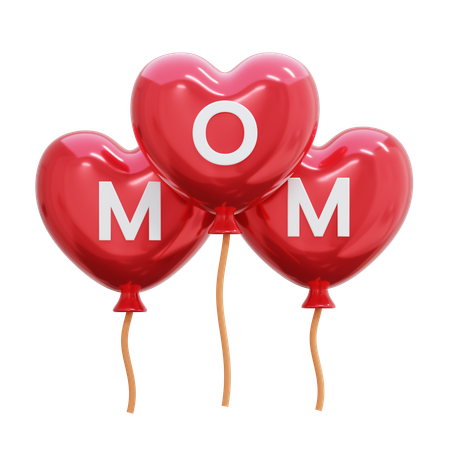 Mothers Day Balloons  3D Icon