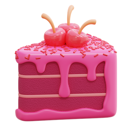 Mothers Day Cake Slice  3D Icon