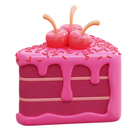 Mothers Day Cake Slice  3D Icon