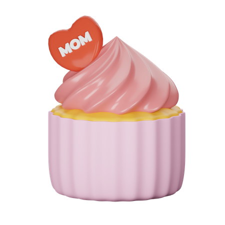 Mothers Day Cupcake  3D Icon