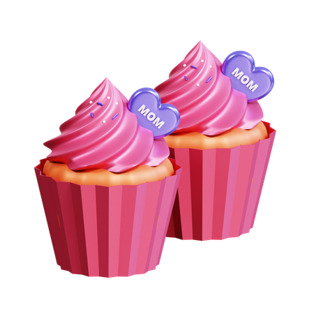 Mothers Day Cupcake  3D Icon