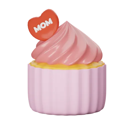 Mothers Day Cupcake 3D Icon