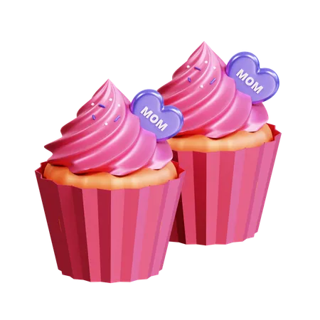 Mothers Day Cupcake  3D Icon