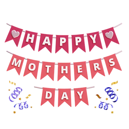 Mothers Day Decorative Flag  3D Icon