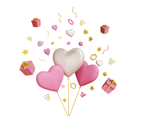 Mother's day gift and balloon  3D Icon