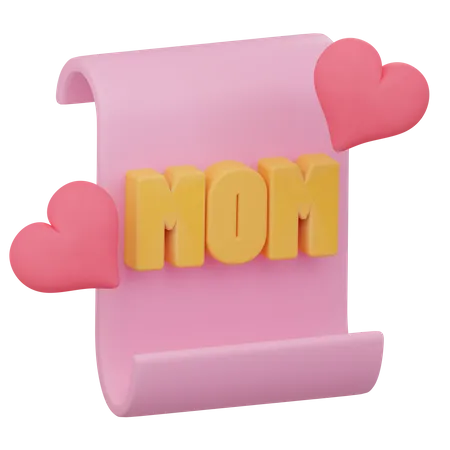 Mothers Day Letter  3D Icon