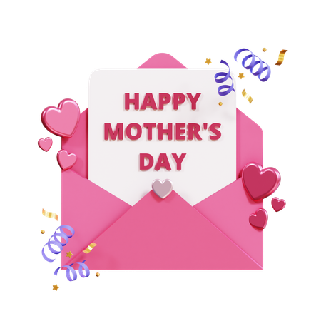 Mothers Day Letter  3D Icon