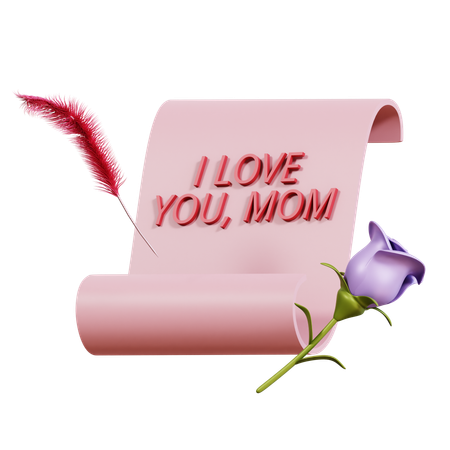 Mothers Day Letter  3D Icon