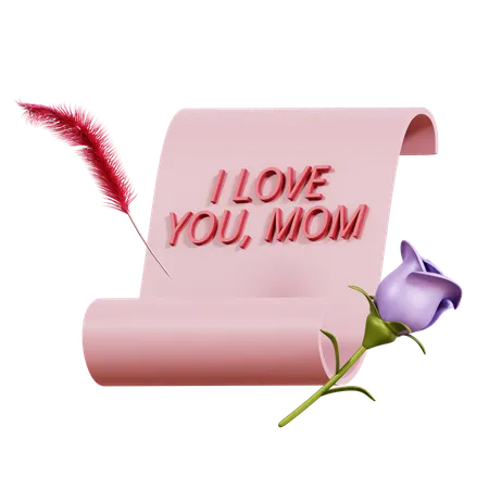 Mothers Day Letter  3D Icon