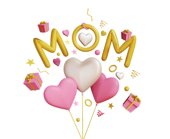 Mother's day love  3D Illustration