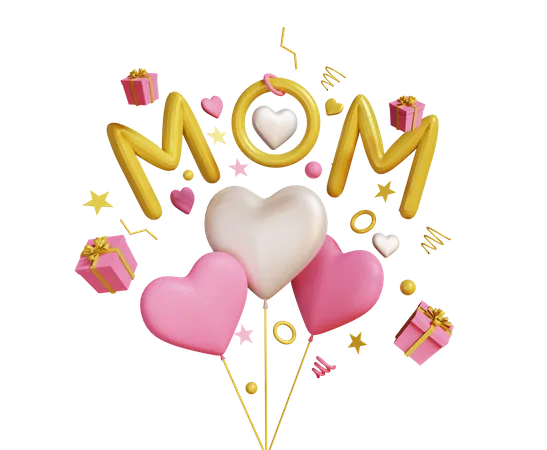 Mother's day love  3D Illustration