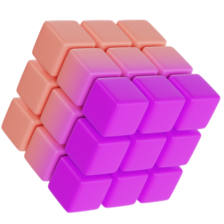 Modèle de cube coloré  3D Icon