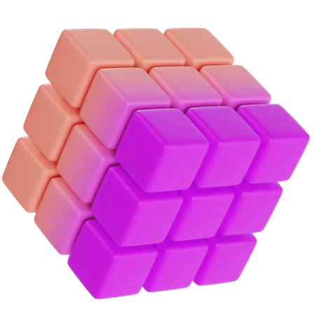 Modèle de cube coloré  3D Icon