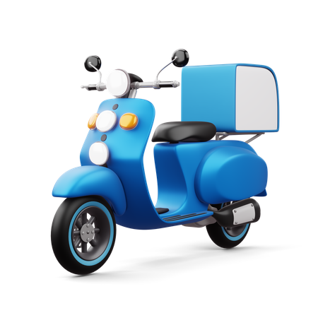 Moto avec boîte à colis  3D Icon