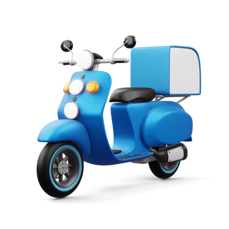 Moto avec boîte à colis  3D Icon