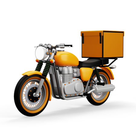 Moto avec boîte à colis  3D Icon