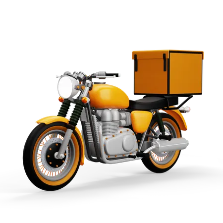 Moto avec boîte à colis  3D Icon