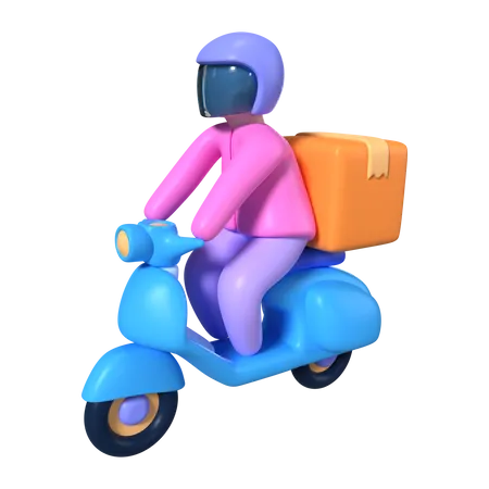 Scooter de entrega  3D Icon