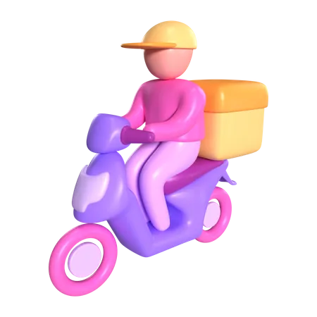 Mensajera en motocicleta  3D Icon