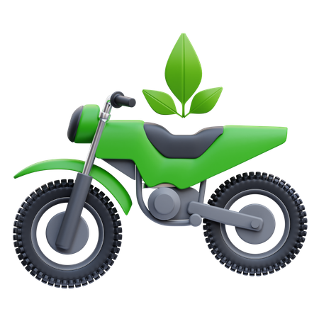 Motocicleta verde  3D Icon