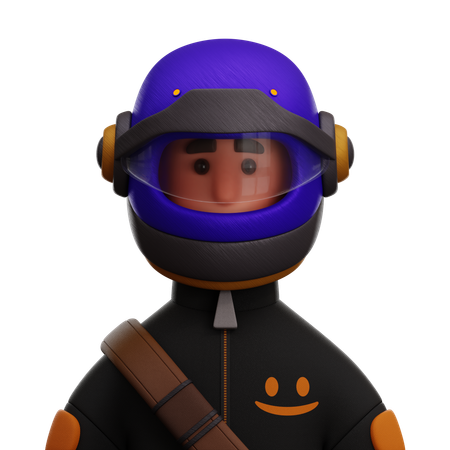 Motociclista  3D Icon
