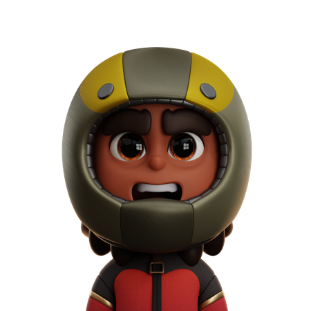 Motocross-Spieler  3D Icon