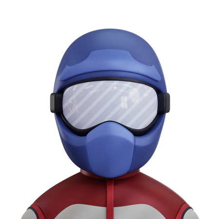 Motocross-Spieler  3D Icon