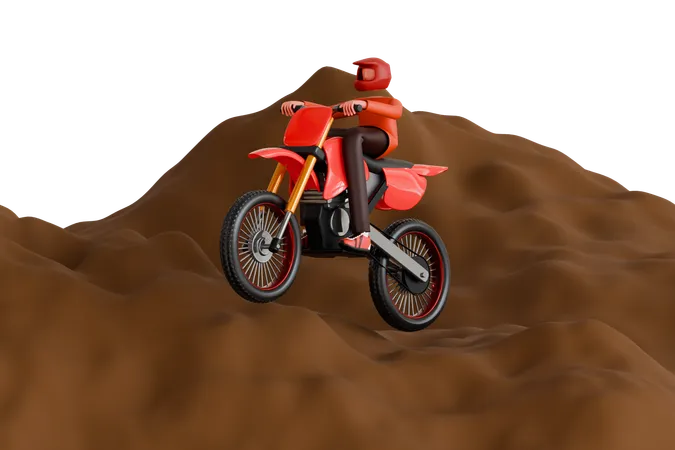 Motocross Sport 3 D Illustration Man Riding Bike And Doing Extreme Stunts 3 D Illustration 3D Illustration