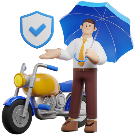 Motorbike Insurance  3D Icon