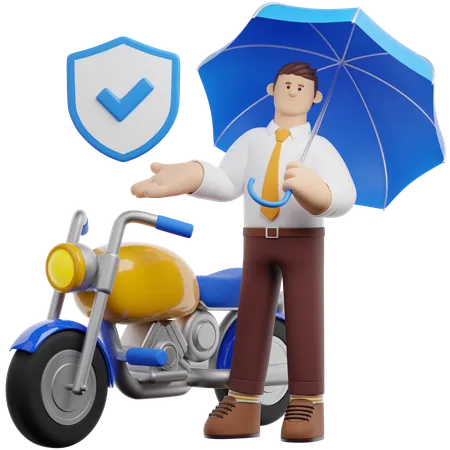 Motorbike Insurance  3D Illustration