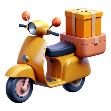 Motorcycle delivery  3D Icon