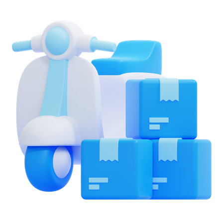 Motorcycle Delivery  3D Icon