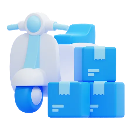 Motorcycle Delivery  3D Icon