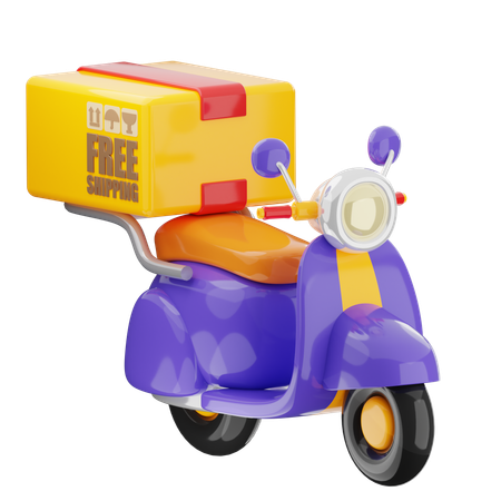 Motorcycle Delivery  3D Icon