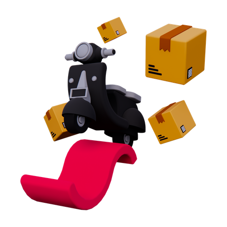 Motorcycle Delivery  3D Icon