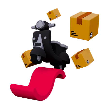 Motorcycle Delivery  3D Icon