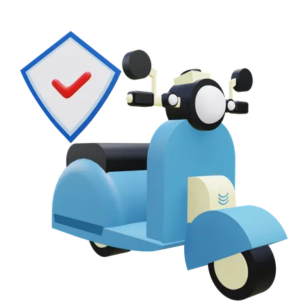 Motorcycle Insurance  3D Icon