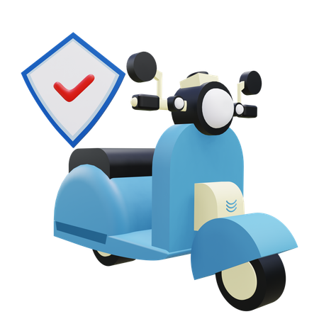 Motorcycle Insurance  3D Icon