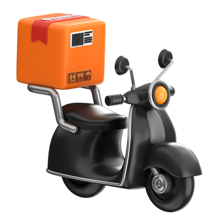 Motorcycle Shipping Delivery  3D Icon