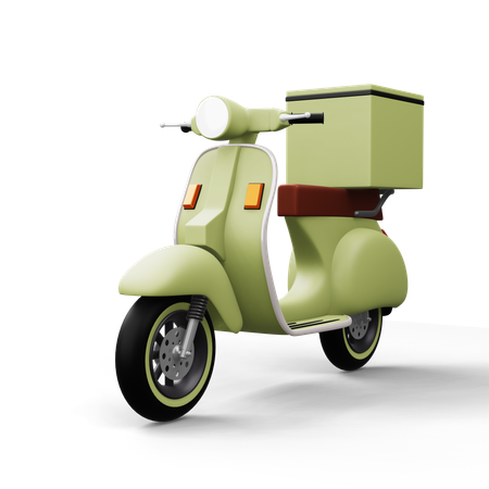 Motorcycle With Parcel Box  3D Icon