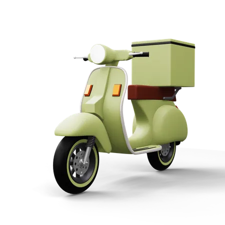 Motorcycle With Parcel Box  3D Icon