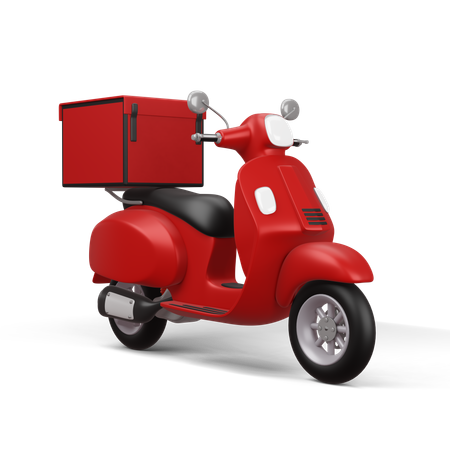 Motorcycle With Parcel Box  3D Icon